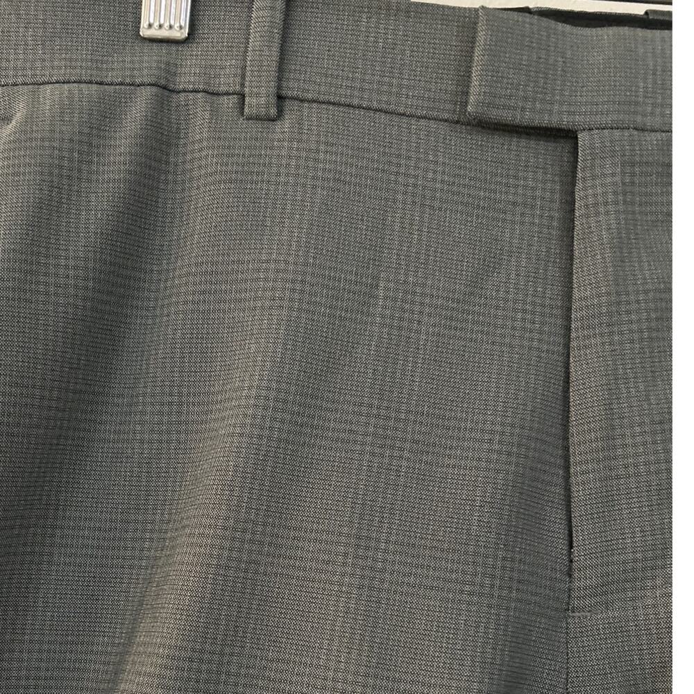 Perry Ellis Portfolio Mens Flat Front Dress Pants 36x30 Gray - Picture 2 of 5